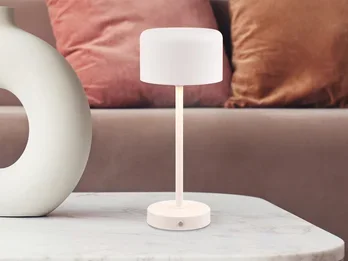 Reality Leuchten Akku Tischleuchte JEFF per USB aufladbar, Sensordimmer, Weiß, Höhe 30cm