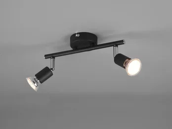 Reality Leuchten Deckenstrahler PARIS 2-flammig Metall Schwarz, Breite 25cm