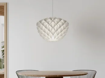 Reality Leuchten Skandinavische Pendelleuchte TILIA 1-flammig, Lampenschirm Weiß, Ø 40cm