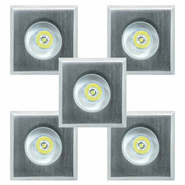 Ritos LED’s Garden 5 x LED Garten Einbauspot eckig 62x62mm 5 x 1W silber