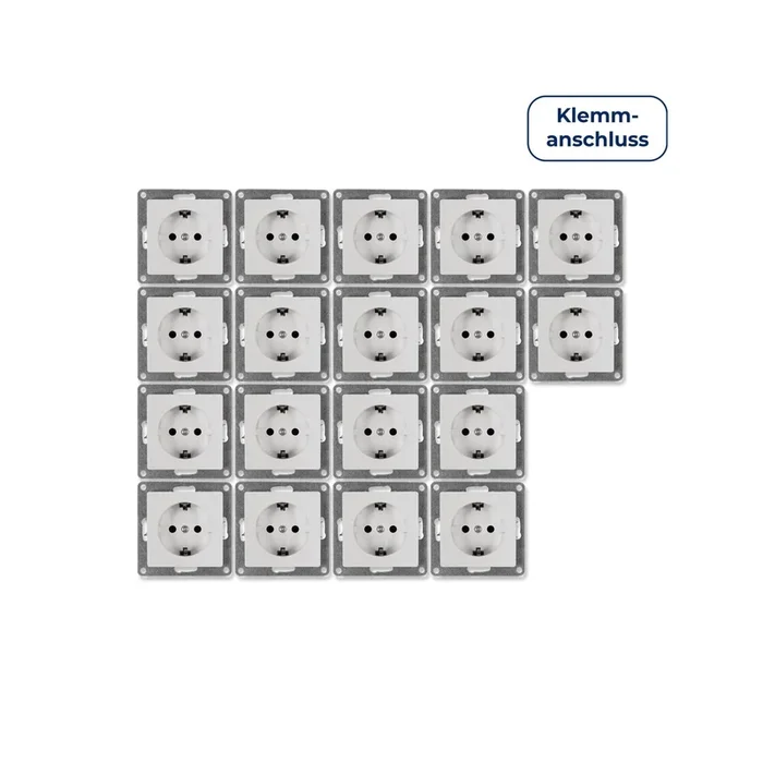 Schutzkontakt-Steckdose McPower “Cup“ 250V~/16A, UP, Klemmanschluss, 18er-Pack