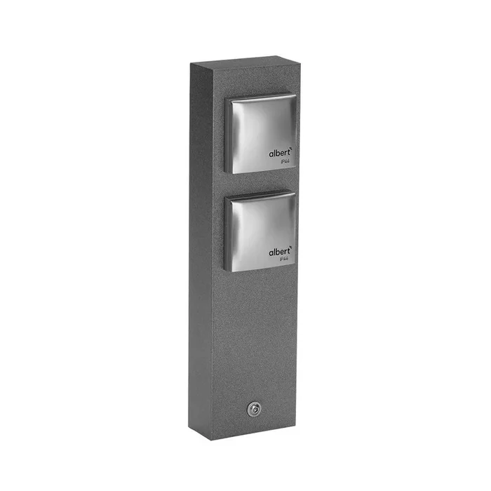 Steckdosensäule Aluminium anthrazit mit 2 Steckdosen