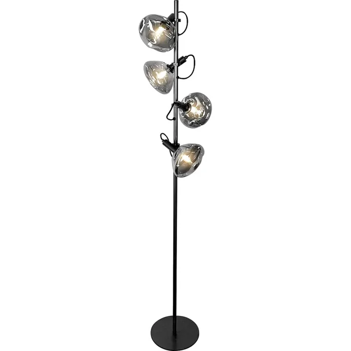 Stehleuchte BEUEL H�he: 160,5cm 4-flammig 4xE14 IP20, schwarz