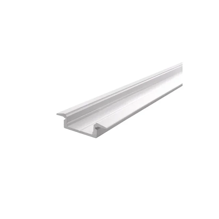 T-Profil flach ET-01-12 für 12 – 13,3 mm LED Stripes, Weiß-matt, 2000 mm