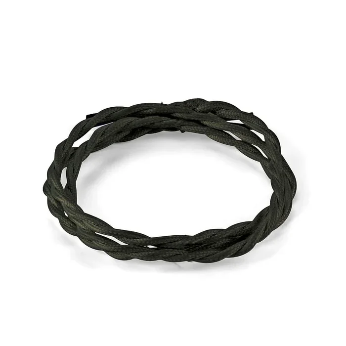Textilkabel CAVO TESSUTO INTRECCIATO, 2-fach, gedreht, � 5mm, 5 Meter, ummantelt, schwarz
