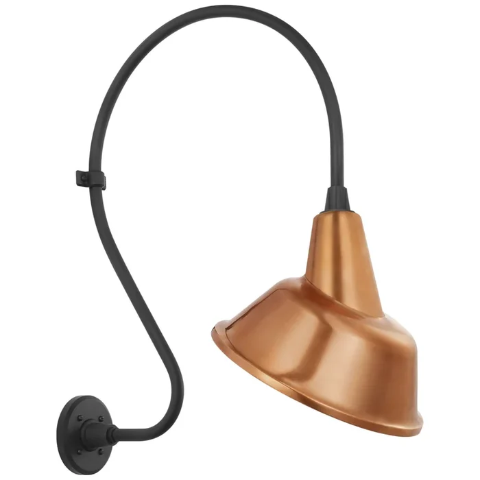Thomas O’Brien Academy 18″ Larrabee Barn Light in Matte Black with 12.5″ Soft Copper Tilted Bowers Shade Outdoor Lighting W12.5″ x H27″TOB 2805MBK/S3-SC