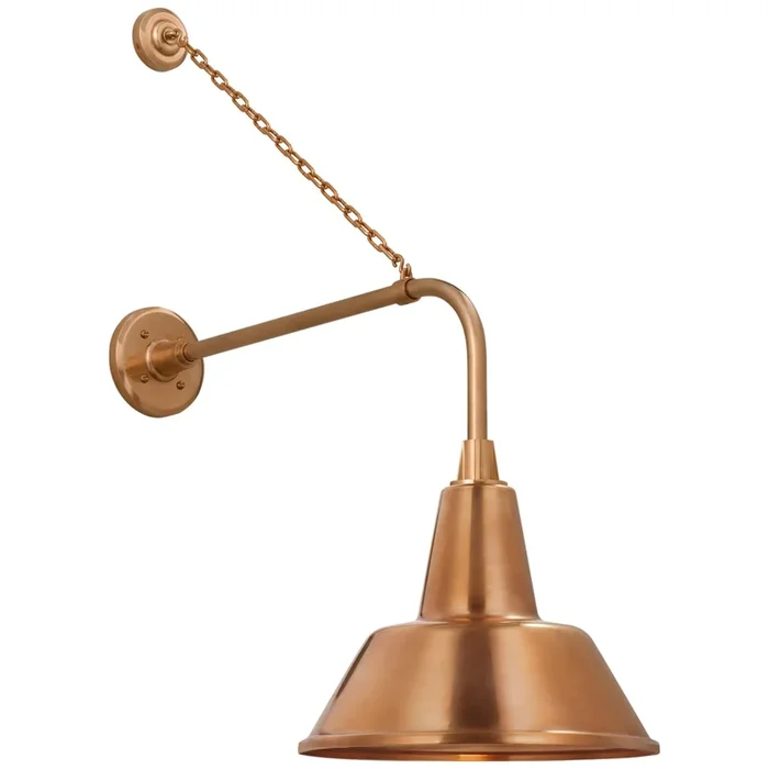 Thomas O’Brien Academy 20″ Anchored Rex Barn Light in Soft Copper with 12.5″ Bowers Shade Outdoor Lighting W12.5″ x H32.5″TOB 2810SC/S1-SC