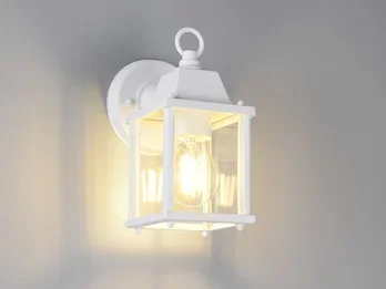 Trio Leuchten Landhausstil Außenwandleuchte MIRANDE, Wandlaterne Weiß, Höhe 22cm
