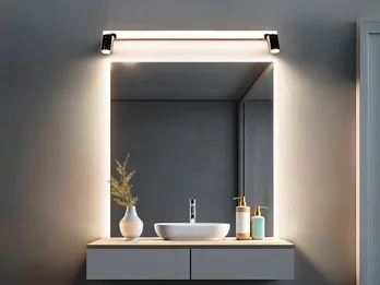 Trio Leuchten LED Bad Spiegelleuchte ENRICO mit 2 Strahlern & Schalter, Chrom B: 90cm