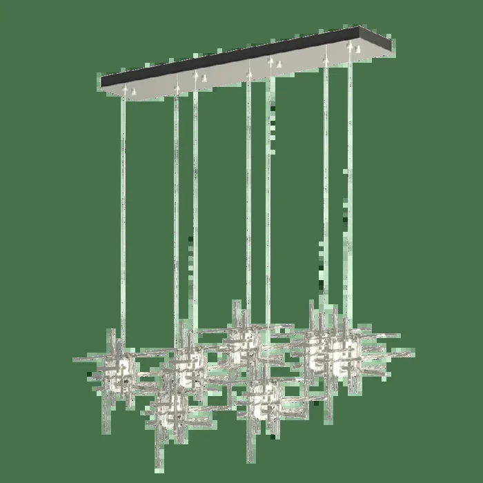 Tura 7-Light Seeded Glass Pendant – Sterling