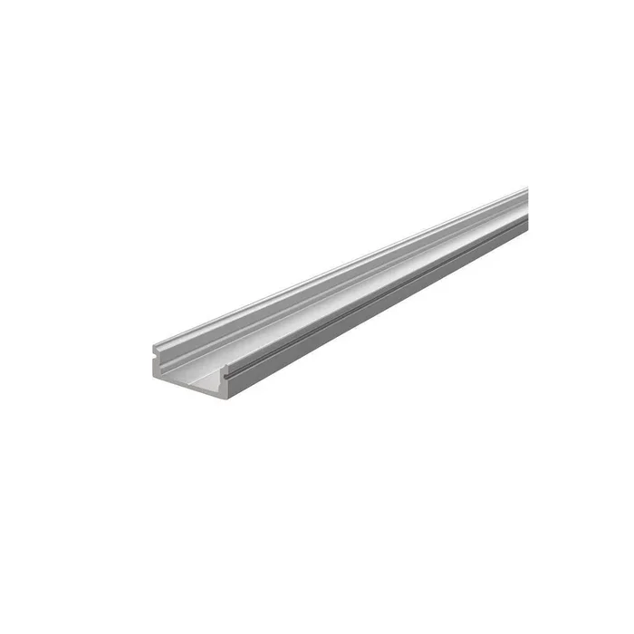U-Profile Flat Au-01-12 voor 12-13,3 mm LED-strepen, zilvermatt, geanodiseerd, 1000 mm