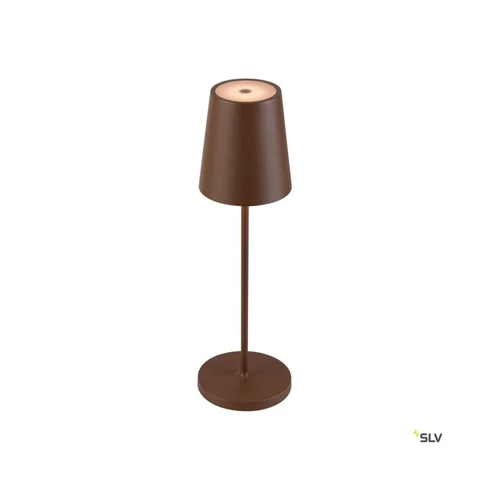 VINOLINA TWO, Tischleuchte, Akku, IP65, 2200/2700/3000 K, TOUCH, rost