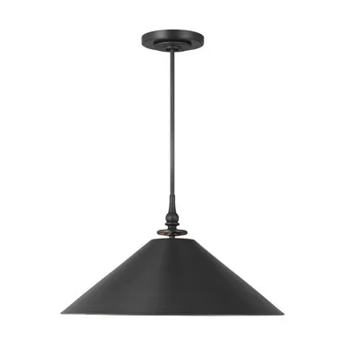 Visual Comfort Studio Capri One Light Pendant in Aged Iron – TP1001AI