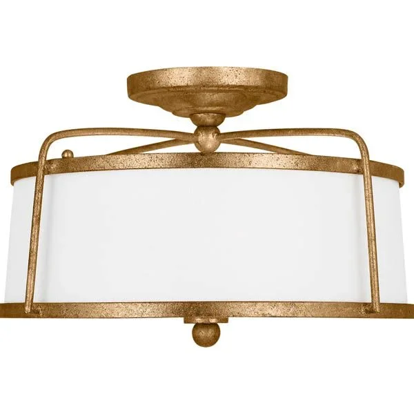 Visual Comfort Studio CF1102ADB Medium Semi-Flush Mount in Antique Gild
