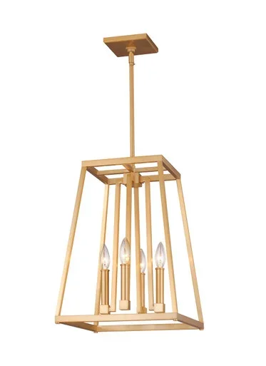 Visual Comfort Studio Conant Four Light Lantern in Gilded Satin Brass – F3149/4GSB