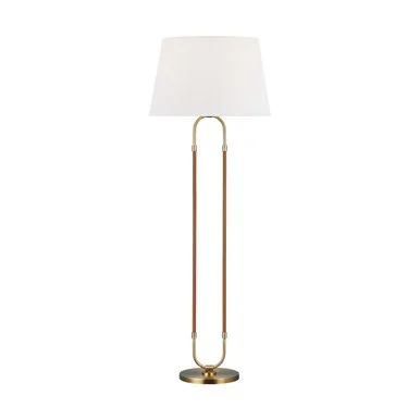 Visual Comfort Studio Katie One Light Floor Lamp in Time Worn Brass – LT1031TWB1