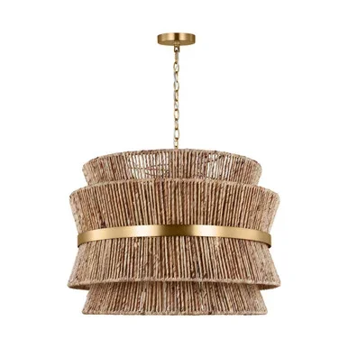 Visual Comfort Studio Thurlo Four Light Pendant in Satin Brass – DJP1074SB