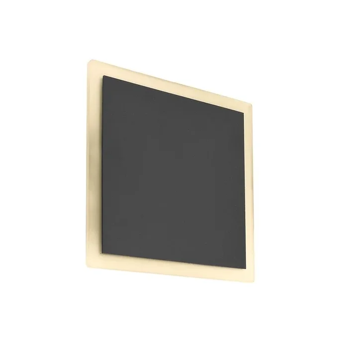 Volantis Aufbauleuchte eckig 16W LED dunkelgrau 30×30 cm IP65 3000K warmweiß