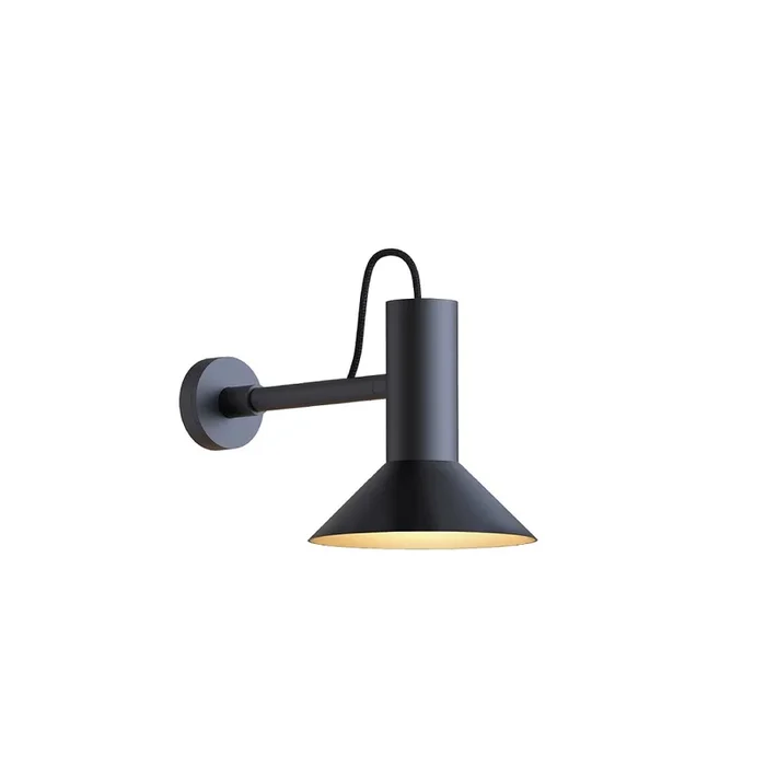 Wandleuchte ROOMOR WALL 1.1 – PAR16, gerader Ausleger, GU10, Schirm � 20.5cm, drehbar, tiefschwarz / gold