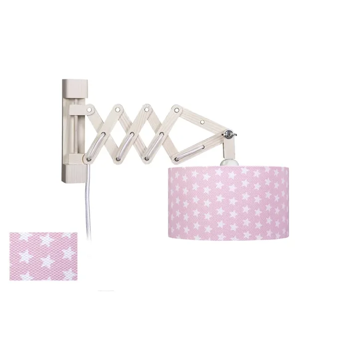 Wandleuchte SCHERE STERNE, 1xE27, mit Schalter, rosa