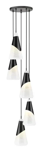 Z-Lite Aimie Five Light Chandelier in Matte Black – 828P7-5R-MB