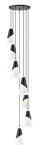 Z-Lite Aimie Seven Light Chandelier in Matte Black – 828P7-7R-MB