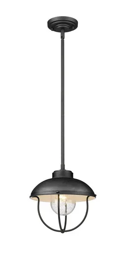 Z-Lite Ansel One Light Outdoor Pendant in Black – 590P-BK