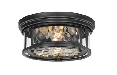 Z-Lite Clarion Two Light Flush Mount in Matte Black – 493F2-MB