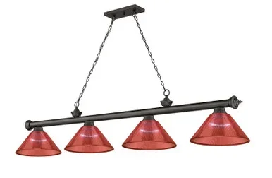 Z-Lite Cordon Four Light Billiard in Bronze – 2306-4BRZ-ARBG