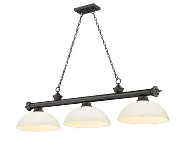Z-Lite Cordon Three Light Billiard in Bronze – 2306-3BRZ-DMO14