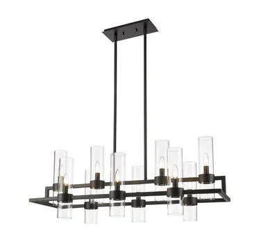 Z-Lite Datus Ten Light Linear Chandelier in Matte Black – 4008-10MB