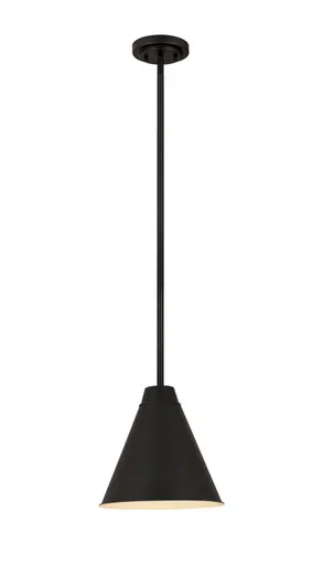 Z-Lite Eaton One Light Pendant in Matte Black – 6011P12-MB